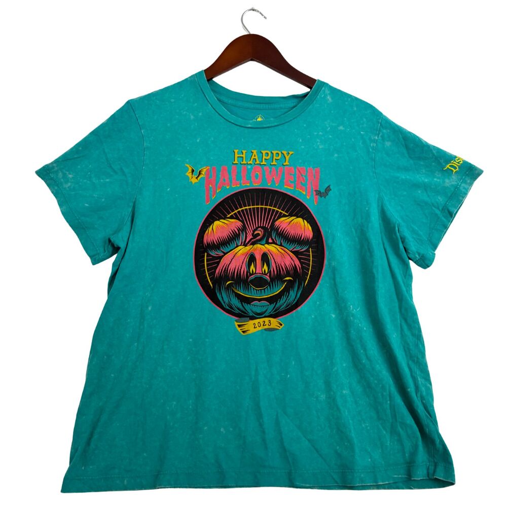 Disney Parks Happy Halloween 2023 T Shirt 3XL Mickey Pumpkin Disneyland Resort